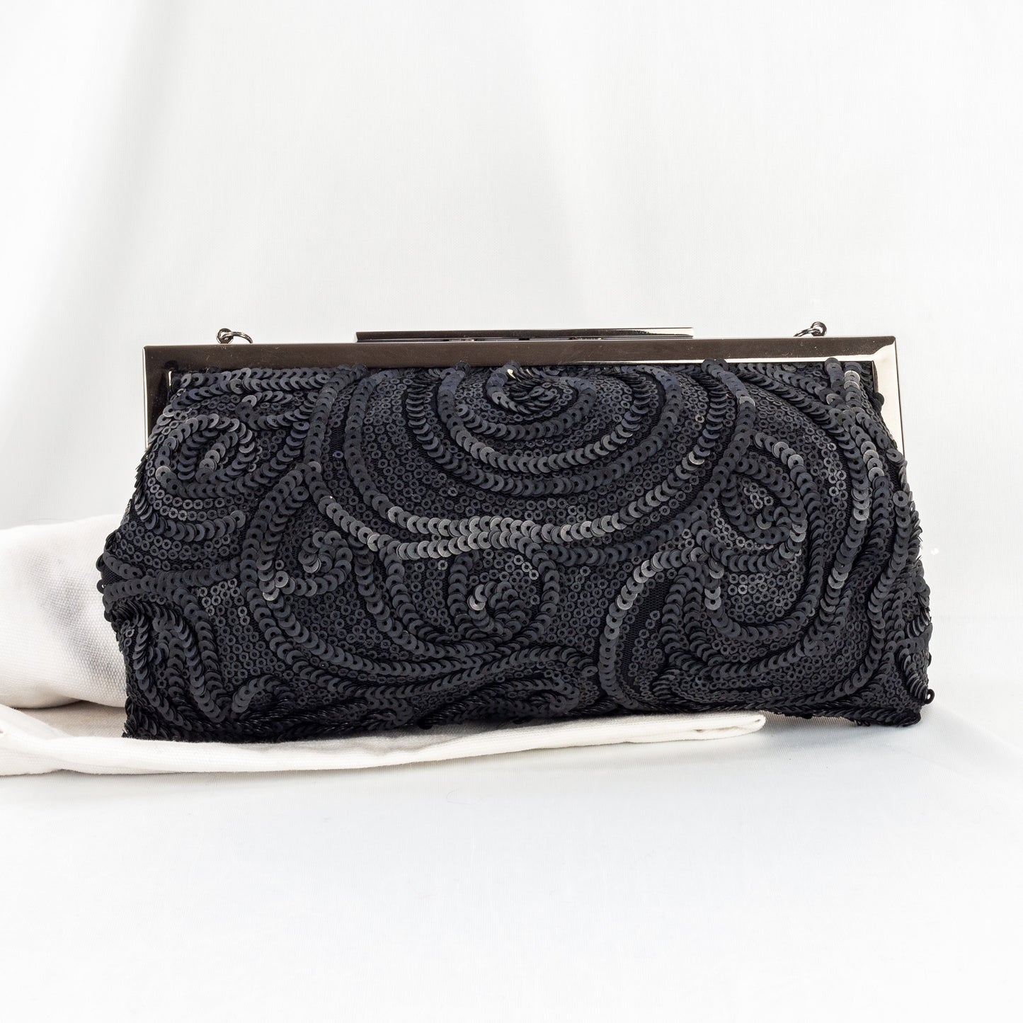 olga berg | Black Sequin Clutch