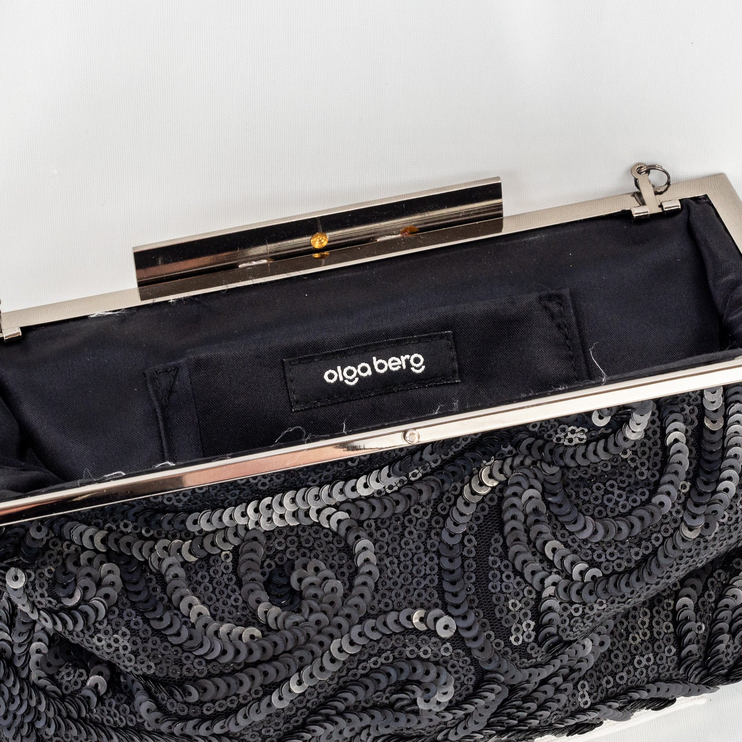 olga berg | Black Sequin Clutch